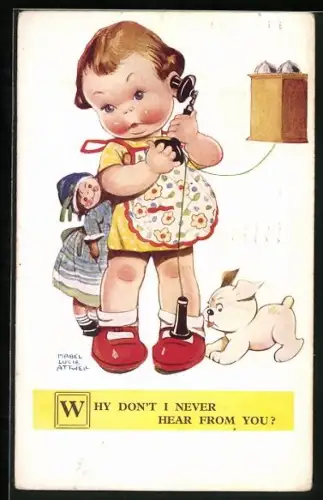 Künstler-AK Mabel Lucie Attwell: Why Don`t I Never Hear from You?