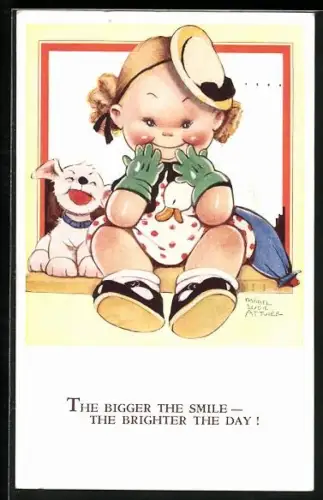 Künstler-AK Mabel Lucie Attwell: The bigger the smile - the brighter the day!