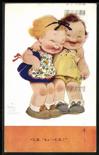 Künstler-AK Mabel Lucie Attwell: Lachendes Kinderpaar