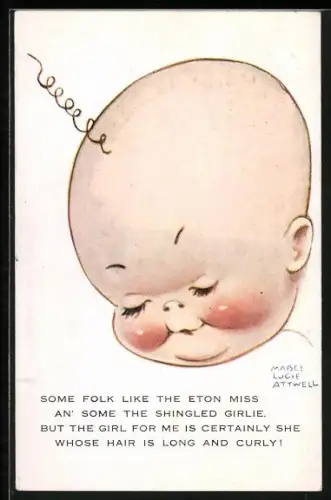 Künstler-AK Mabel Lucie Attwell: Baby mit einem Haar