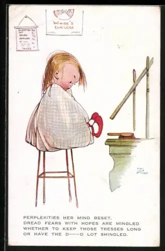 Künstler-AK Mabel Lucie Attwell: Mädchen beim Friseur