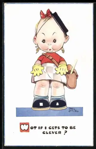 Künstler-AK Mabel Lucie Attwell: Wot if I gets to be clever?