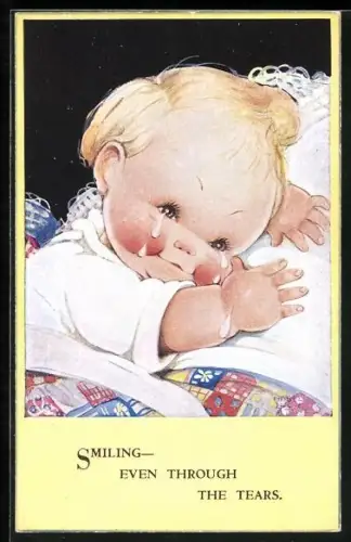Künstler-AK Mabel Lucie Attwell: Kind lächelt unter Tränen, Smiling - even through the tears