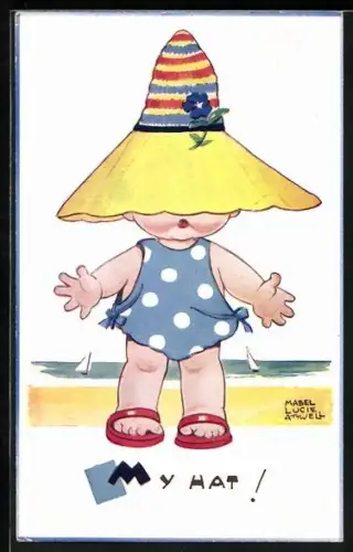 Künstler-AK Mabel Lucie Attwell: Kleines Mädchen mit Sonnenhut