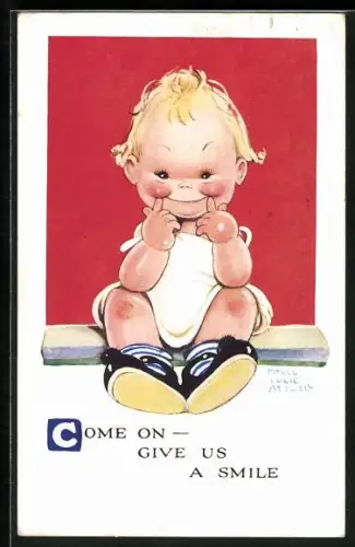 Künstler-AK Mabel Lucie Attwell: Kleines Mädchen lächelt