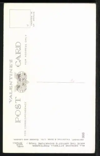 Künstler-AK Mabel Lucie Attwell: Mädchen mit gepunktetem Kopftuch