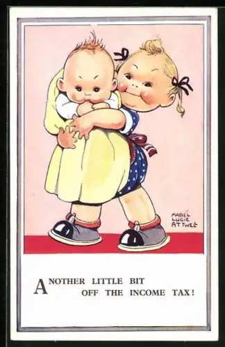 Künstler-AK Mabel Lucie Attwell: Mädchen mit einem Baby