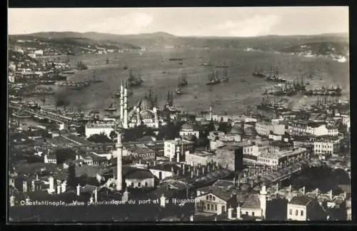 AK Constantinople, Vue panoramique du port et ou Bosphore