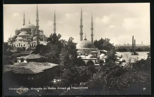 AK Constantinople, Mosquee du Sultan Ahmed et l`Hippodrome