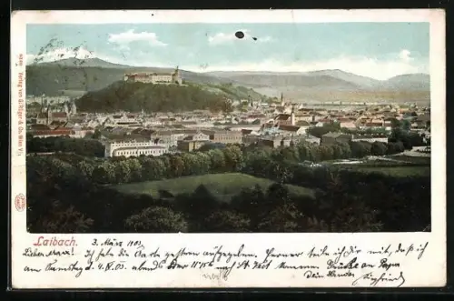 AK Ljubljana / Laibach, Ortsansicht aus der Vogelschau