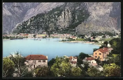 AK Kotor / Cattaro, Partie am Wasser, Schiffe