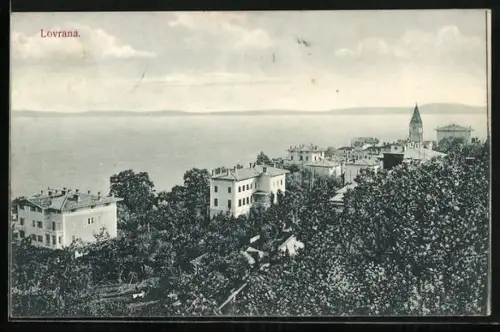 AK Lovrana, Teilansicht mit Blick auf das Meer