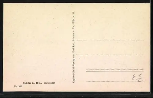 AK Köln, Strasse am Neumarkt mit Strassenbahn