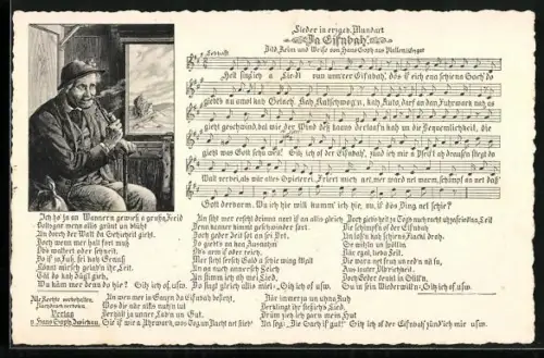 AK Lied Da Eisnbah, Wanderer mit Pfeife