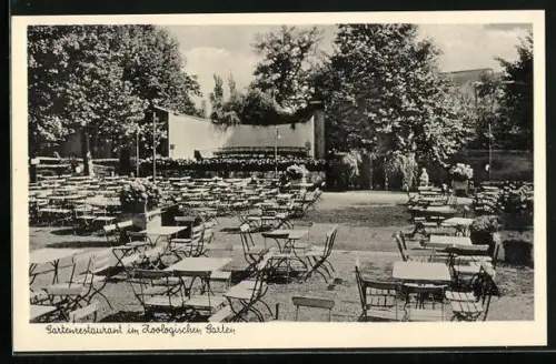 AK Berlin, Gartenrestaurant im Zoologischer Garten, Budapester Strasse 20