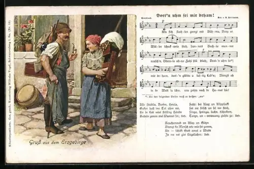 Lied-AK Dort`n uhm sei mir drham!