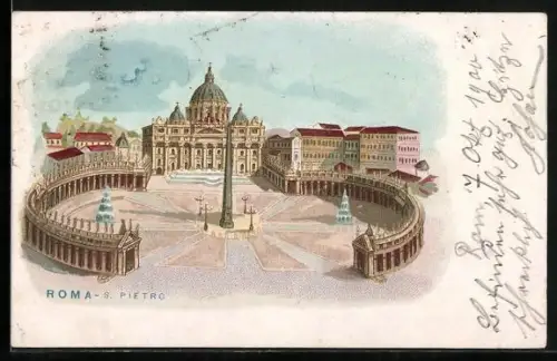 Lithographie Roma, San Pietro