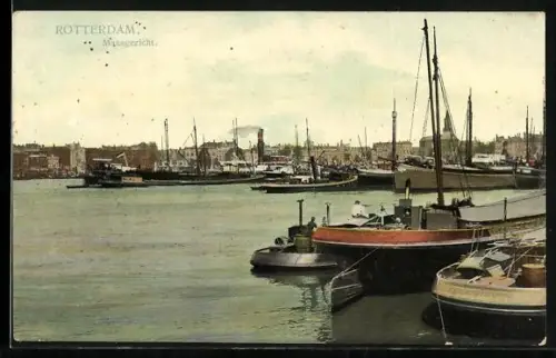 AK Rotterdam, Maasgezicht, Hafenpartie