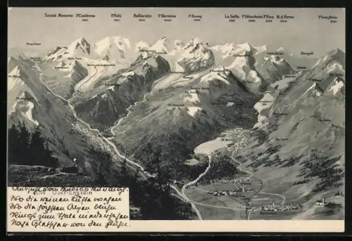 AK Samedan, Bergpanorama mit Ober-Engadin