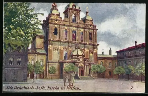 Künstler-AK Wilna, Blick auf die griechisch-kath. Kirche