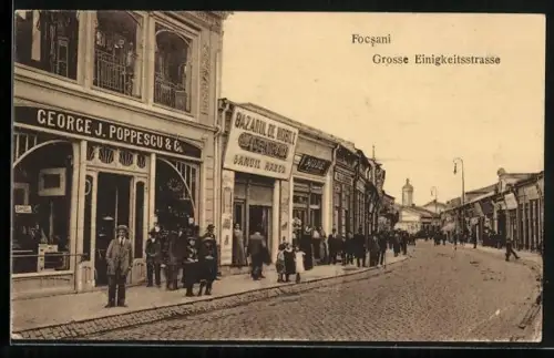 AK Focsani, Grosse Einigkeitsstrasse, Geschäft George J. Poppescu & Co
