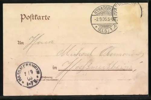 AK Strassburg, Polygon mit Aufmarsch der Soldaten