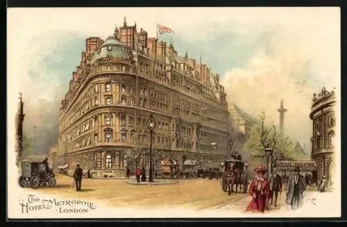 Lithographie London, Hotel Metropole, Station Avenue Theatre