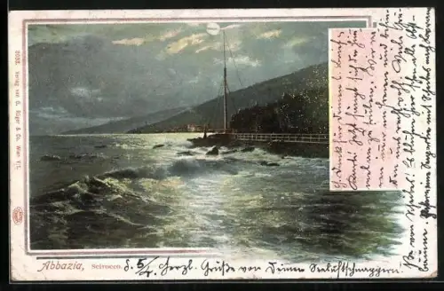 AK Abbazia, Brandung an der Scirocco