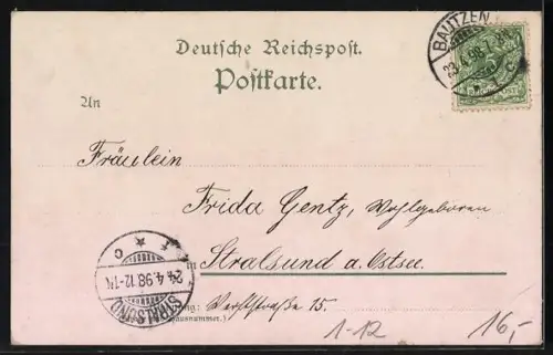 Lithographie Rehefeld, Kgl. Jagdschloss, Königspaar von Sachsen