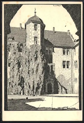 Künstler-AK Eschwege, Blick auf den Schlossturm