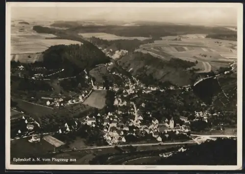 AK Epfendorf a. N., Ortsansicht vom Flugzeug aus