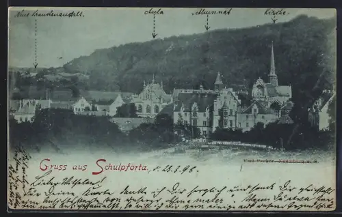 AK Schulpforta, Ortsansicht bei Nacht