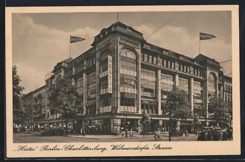 AK Berlin-Charlottenburg, Hertie Waren- und Kaufhaus, Wilmersdorfer Str.