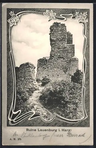 AK Lauenburg i. Harz, Partie an der Ruine