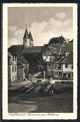 AK Gernrode /Harz, Strassenpartie am Malerwinkel