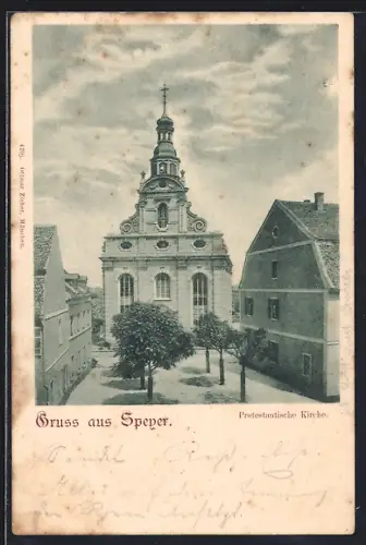 AK Speyer, Blick auf die prostetantische Kirche