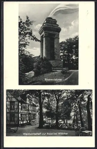 AK Wittmar, Gasthaus Waldwirtschaft zur Asse, Bismarckturm
