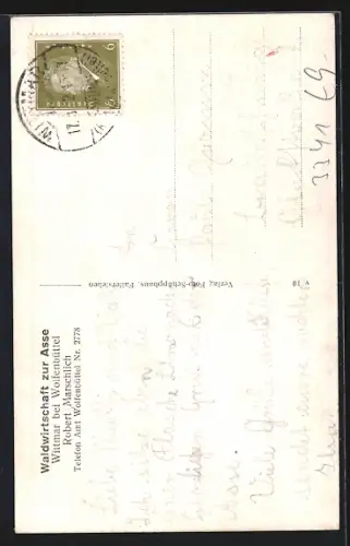 AK Wittmar, Gasthaus Waldwirtschaft zur Asse, Bismarckturm