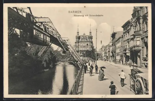 AK Wuppertal, Neuerweg mit Schwebebahn
