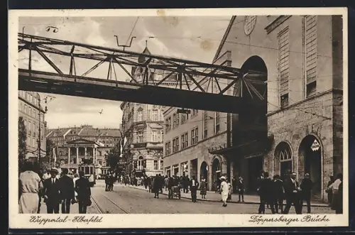 AK Wuppertal-Elberfeld, Stadtleben an der Döppersberger Brücke