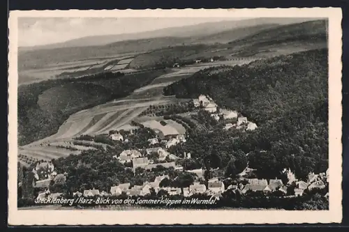 AK Stecklenberg /Harz, Blick von den Sommerklippen ins Wurmtal
