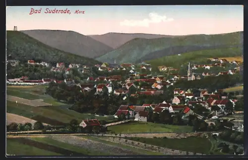AK Bad Suderode /Harz, Gesamtansicht des Ortes im Tal
