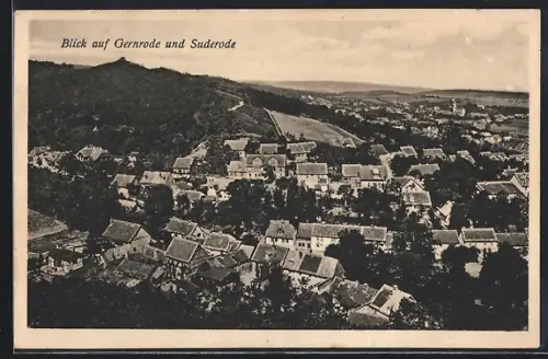 AK Gernrode / Harz, Blick auf den Ort und Suderode
