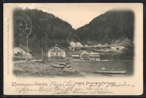 AK Walchensee-Urfeld, Gasthof Sterzer und Fischerwirt