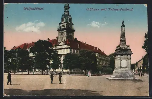 AK Wolfenbüttel, Schloss und Kriegerdenkmal