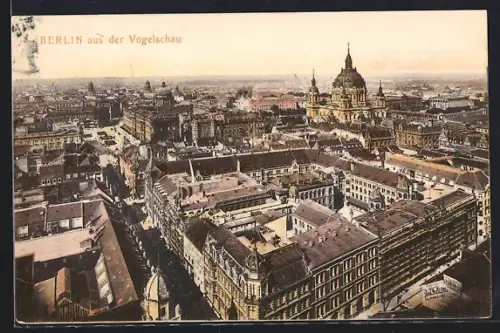 AK Berlin, Gertraudenstrasse und Panorama mit Dom vom Rathaus gesehen