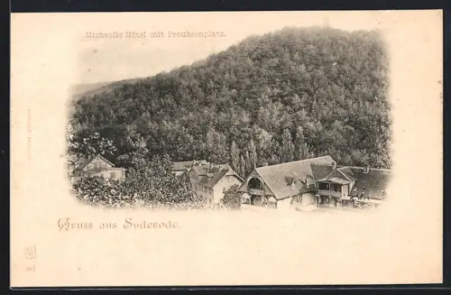 AK Suderode, Hotel Michaelis mit Preussenplatz