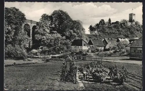AK Greene bei Kreiensen, Burg mit Viadukt