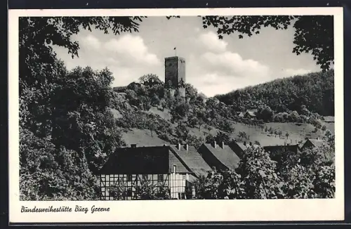 AK Greene, Blick auf die Burg Greene