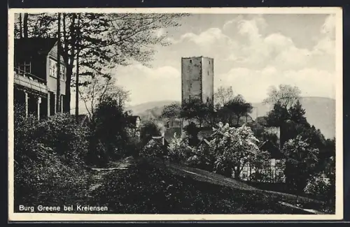 AK Greene bei Kreiensen, Ortsansicht mit Blick auf die Burg